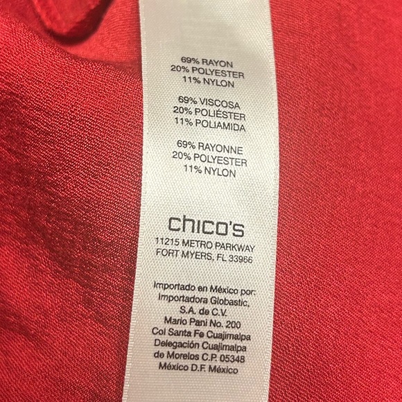 Chicos red jacket. Like new. Lightweight. Shiny red gorgeous. Spring-summer. - Picture 5 of 5